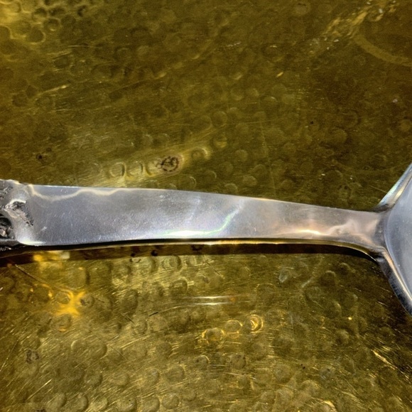 Vintage Mexico Betty Barrena Aluminum Silver Spoon with Grape Leaves Gravy Spoon - Picture 6 of 8